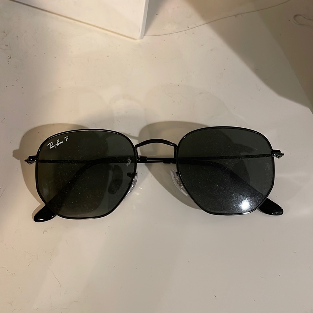 Ray ban polarized black hexagon sunglasses